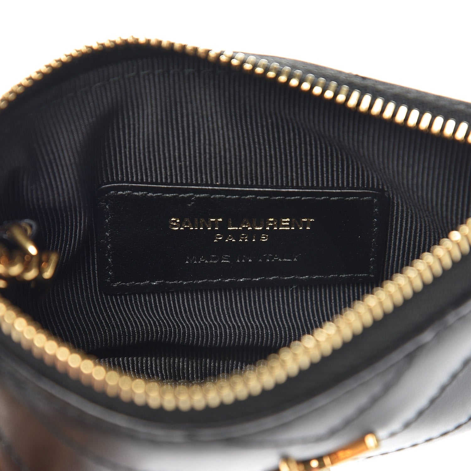 Saint Laurent Calfskin Matelasse Monogram Key Pouch Black 5 of 8