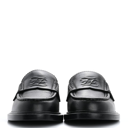 Fendi Vitello Karligraphy Loafers 35.5 Black 3 of 10