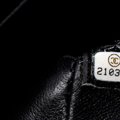 Chanel Metallic Lambskin Painted Feministe Newsprint Medium Double Flap So Black 8 of 15