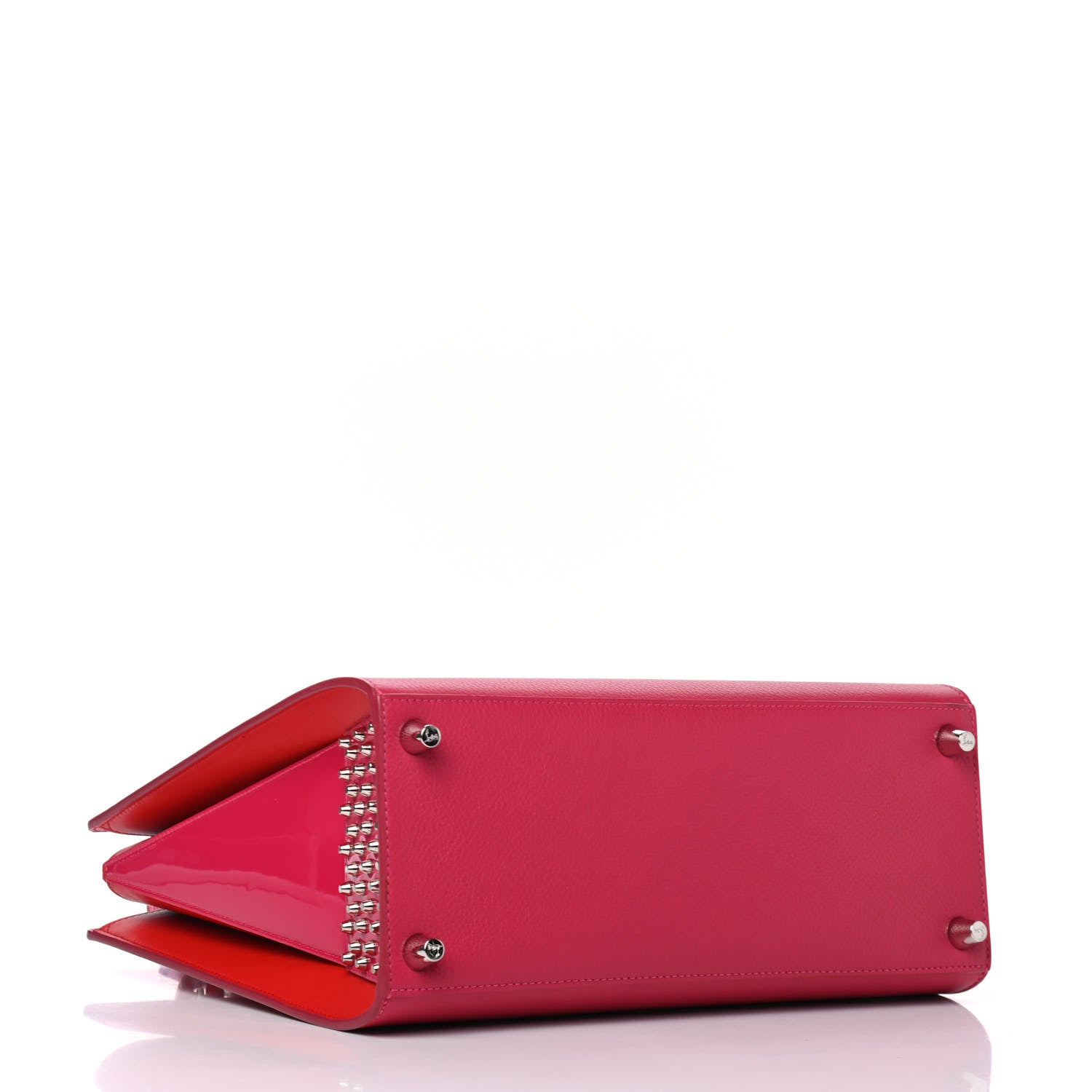 Christian Louboutin Calfskin Empire Patent Studded Medium Paloma Loulou 3 of 9