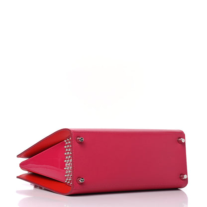 Christian Louboutin Calfskin Empire Patent Studded Medium Paloma Loulou 3 of 9