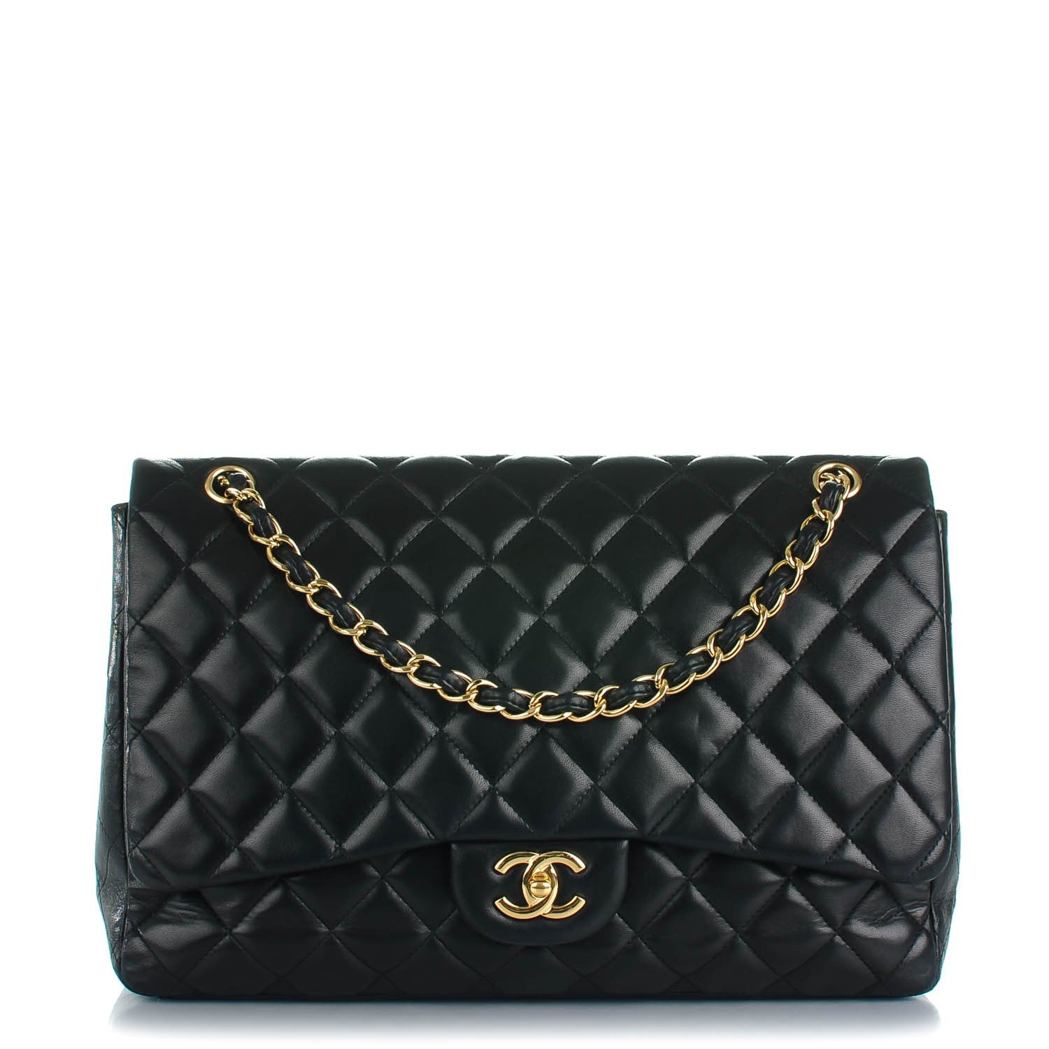 Chanel Lambskin Quilted Maxi Single Flap Black 1 of 9