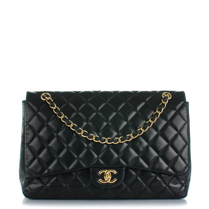 Chanel Lambskin Quilted Maxi Single Flap Black 1 of 9