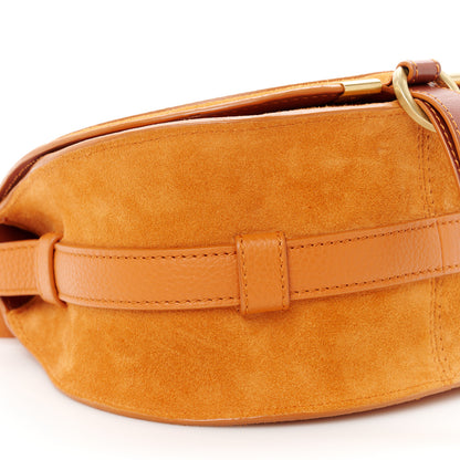 Chloe Suede Calfskin Mini Marcie Round Crossbody Bag Henna Orange 10 of 11