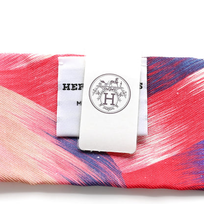 Hermes Silk Marble Silk Twilly Rose Vert Violet 3 of 3