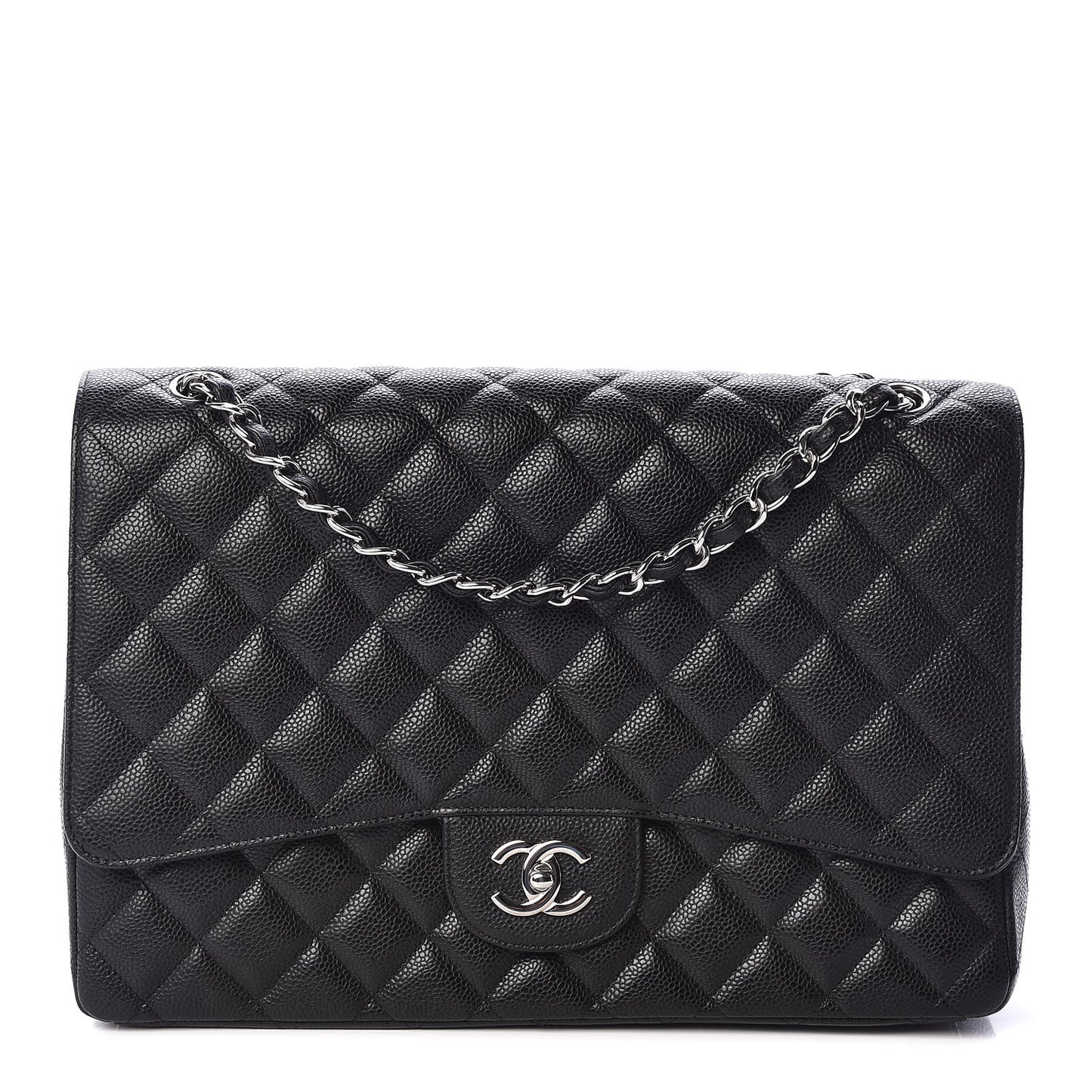Caviar Quilted Maxi Single Flap Black