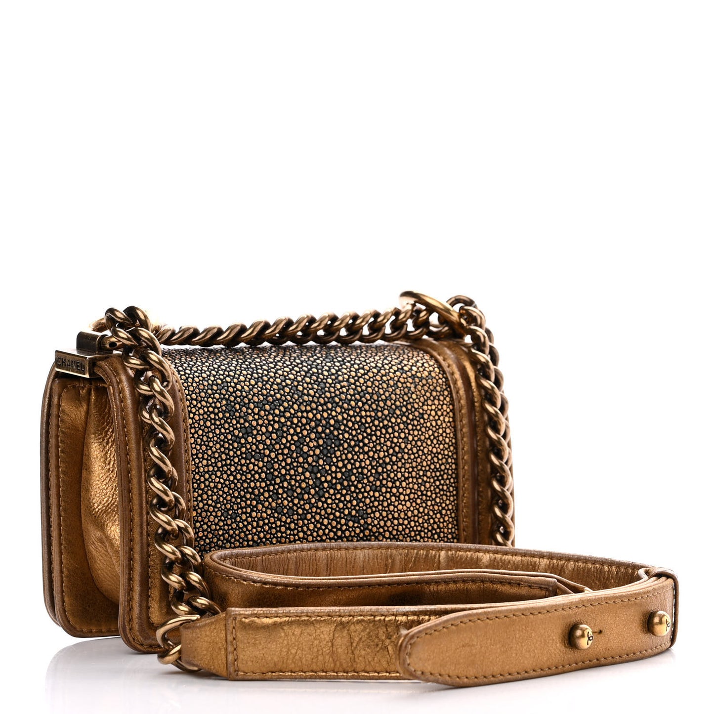 Galuchat Stingray Mini Boy Flap Gold