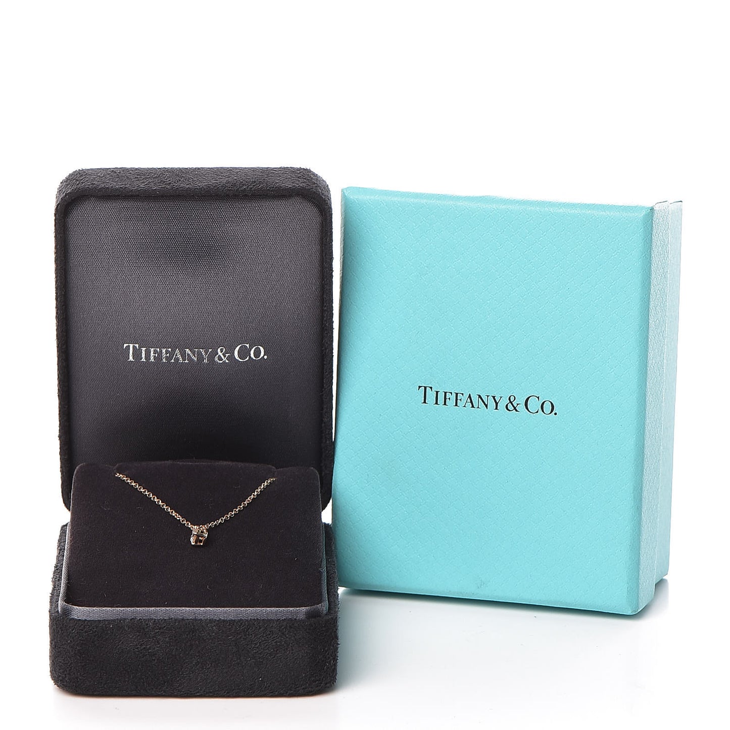 18K Rose Gold Diamond .12ct Solitaire Pendant Necklace