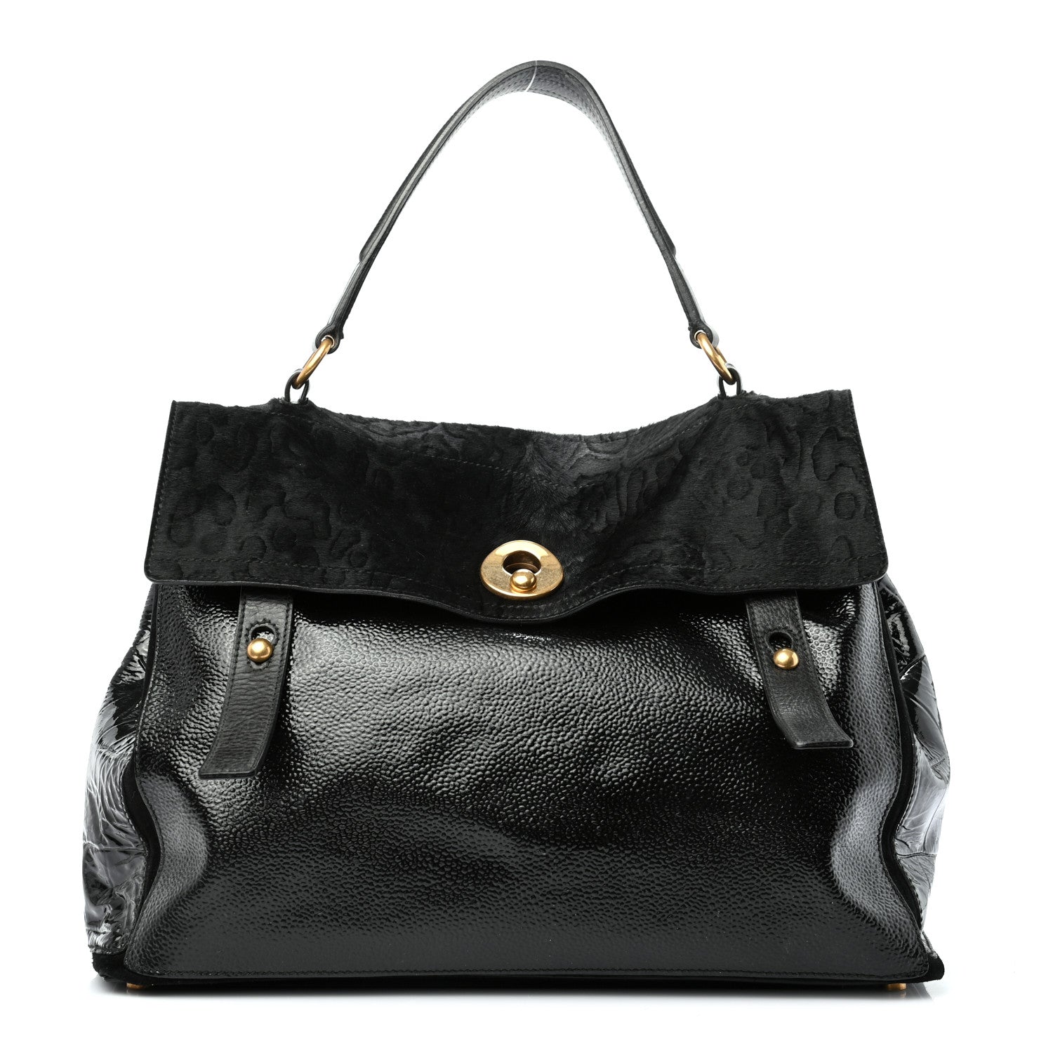 Saint Laurent Pony Hair Patent Large Muse Two Black 1 of 9