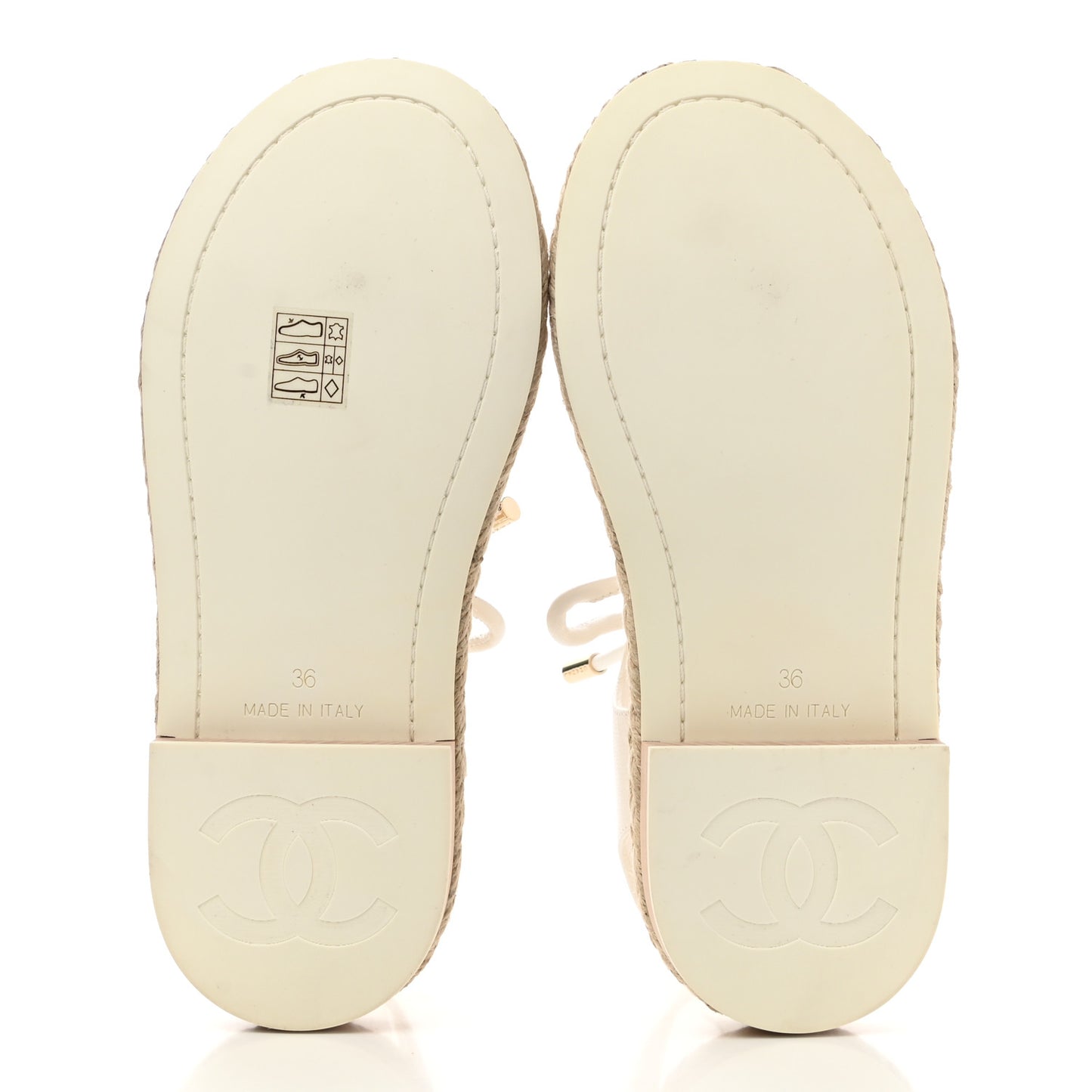 Calfskin Espadrille Sandals 36 White