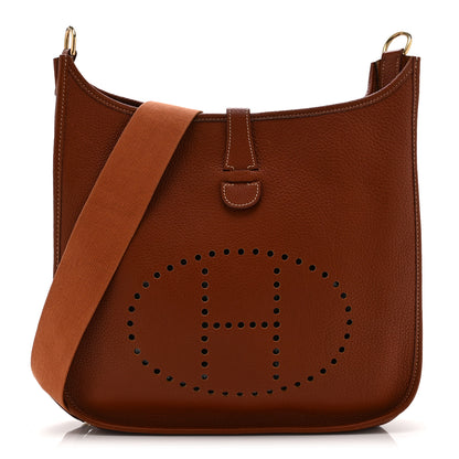 Hermes Taurillon Clemence Evelyne GM Noisette 1 of 11