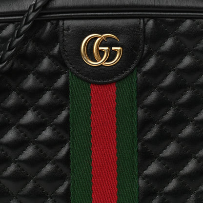 Gucci Calfskin Web Trapuntata Small GG Shoulder Bag Black 9 of 11