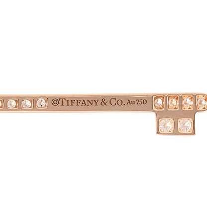 Tiffany 18K Rose Gold Diamond Fleur De Lis Key Pave Pendant Necklace 4 of 5
