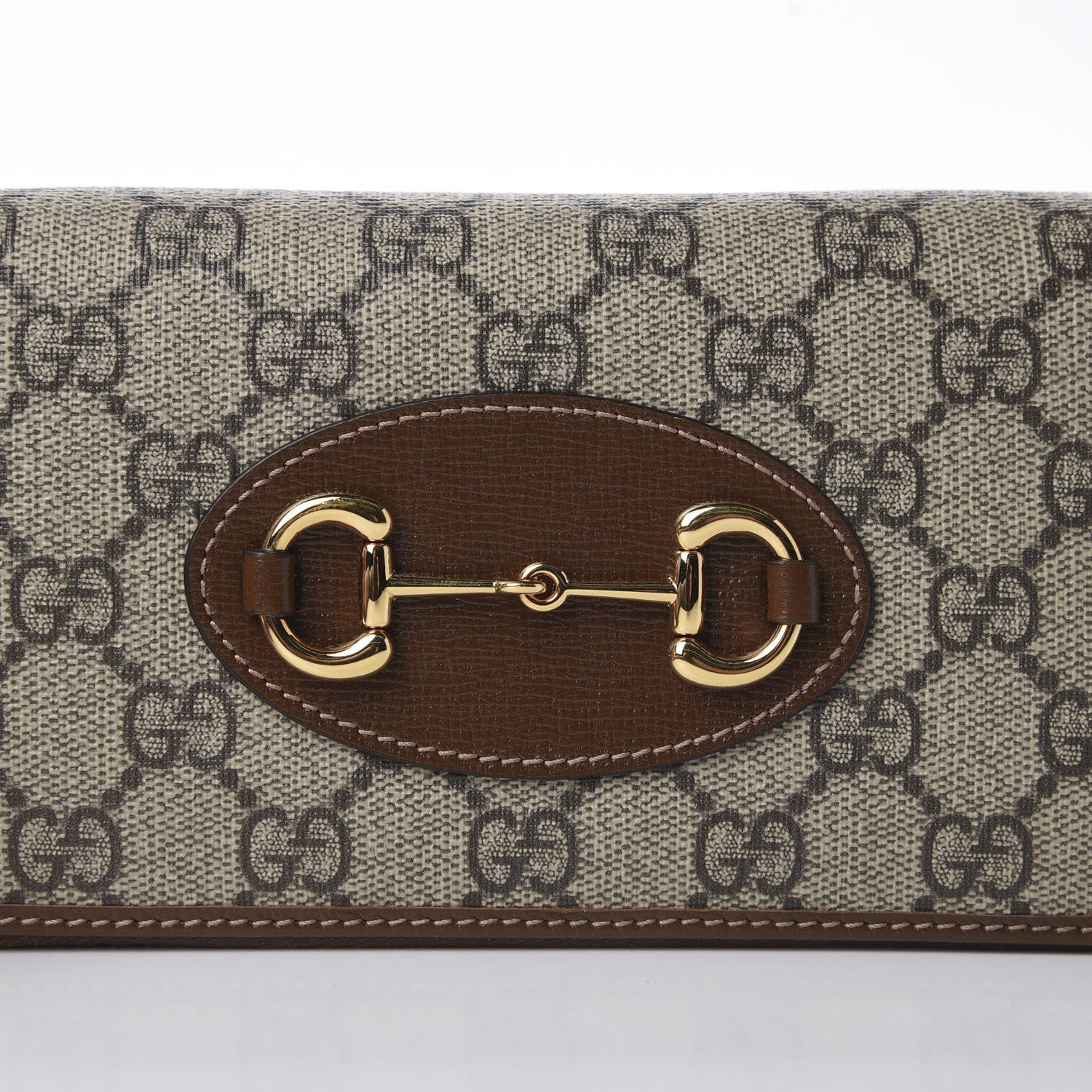 Gucci GG Supreme Monogram Azalea Calfskin Horsebit 1955 Zip Around Wallet Beige Ebony Brown Sugar 7 of 10