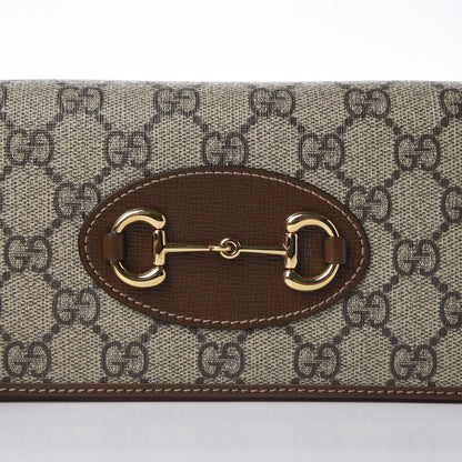 Gucci GG Supreme Monogram Azalea Calfskin Horsebit 1955 Zip Around Wallet Beige Ebony Brown Sugar 7 of 10