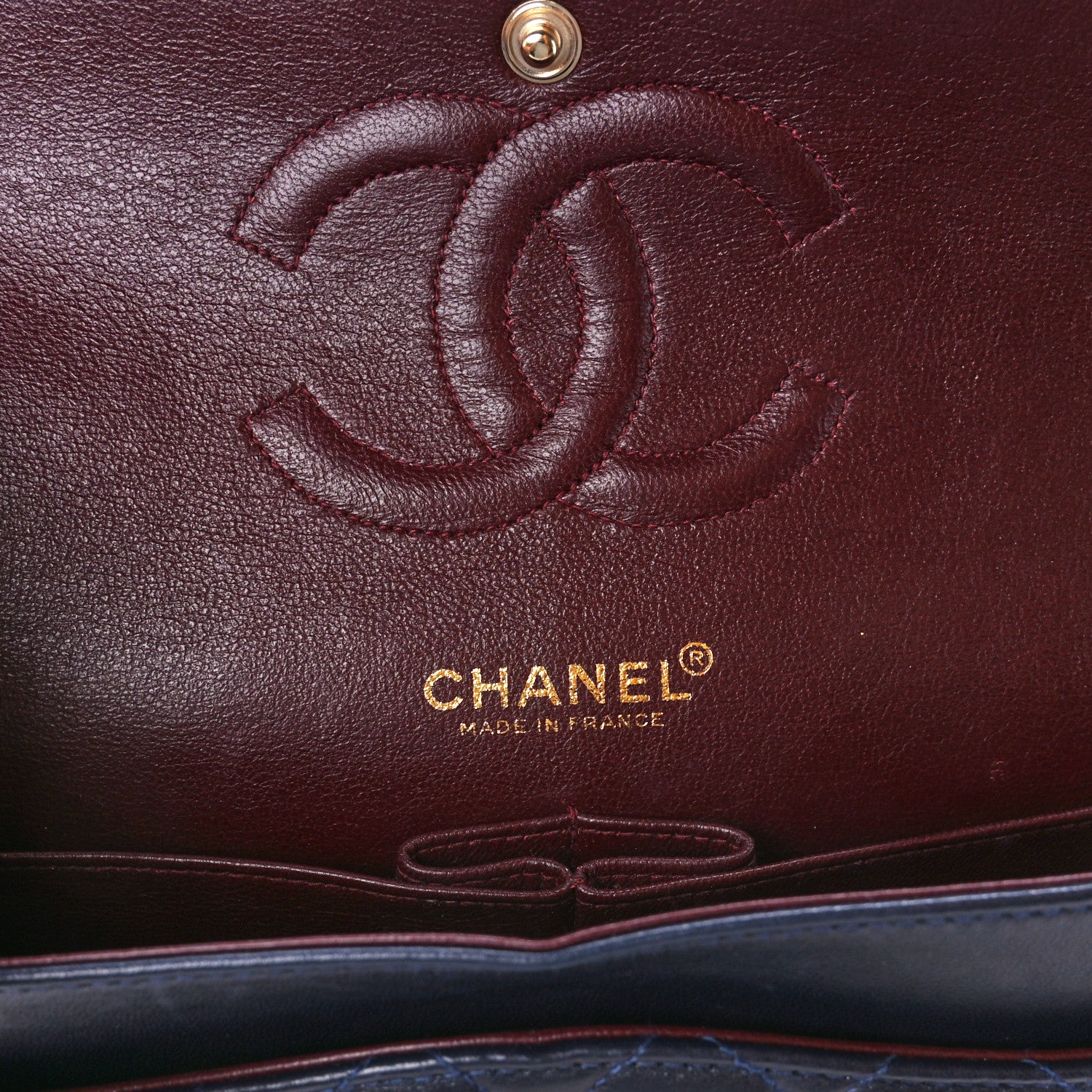 Chanel Lambskin Quilted Medium Double Flap Navy 6 of 12