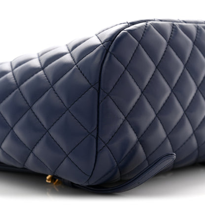 Chanel Calfskin Quilted Small Urban Spirit Backpack Navy 9 of 10