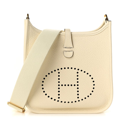 Hermes Taurillon Clemence Evelyne 23 Poche III Cream 1 of 11