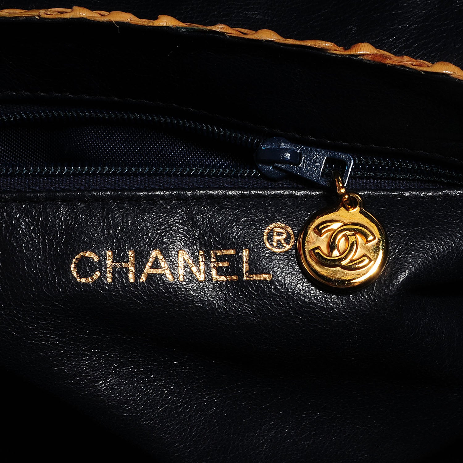 Chanel Denim Rattan Basket Shoulder Bag Blue 7 of 9