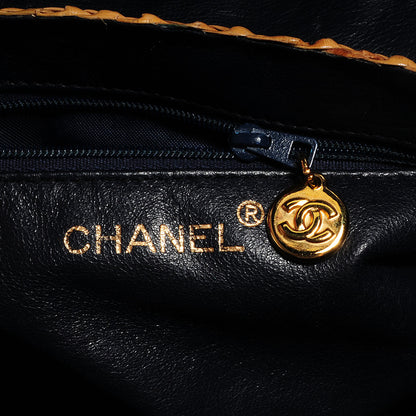 Chanel Denim Rattan Basket Shoulder Bag Blue 7 of 9