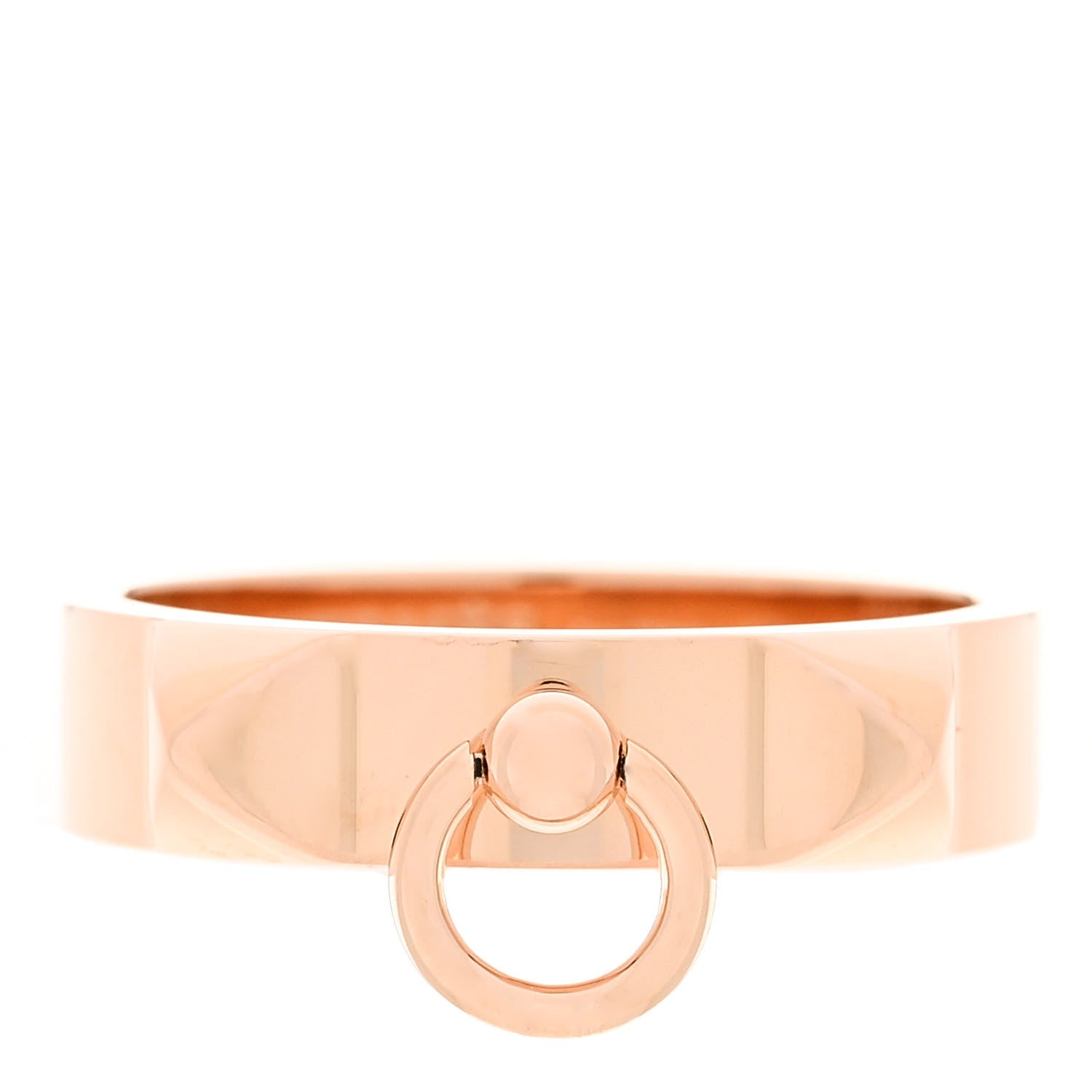 Hermes 18K Rose Gold PM Collier De Chien Ring 57 8 1 of 5