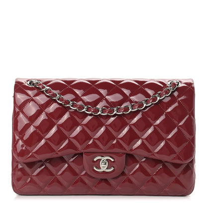 Chanel Patent Quilted Jumbo Double Flap Red 1 of 18