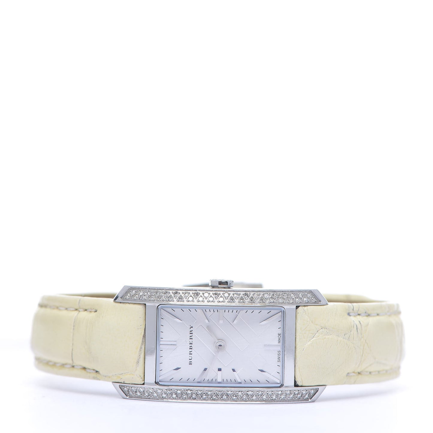 Stainless Steel Alligator Diamond Bezel 20mm Quartz Watch BU9506