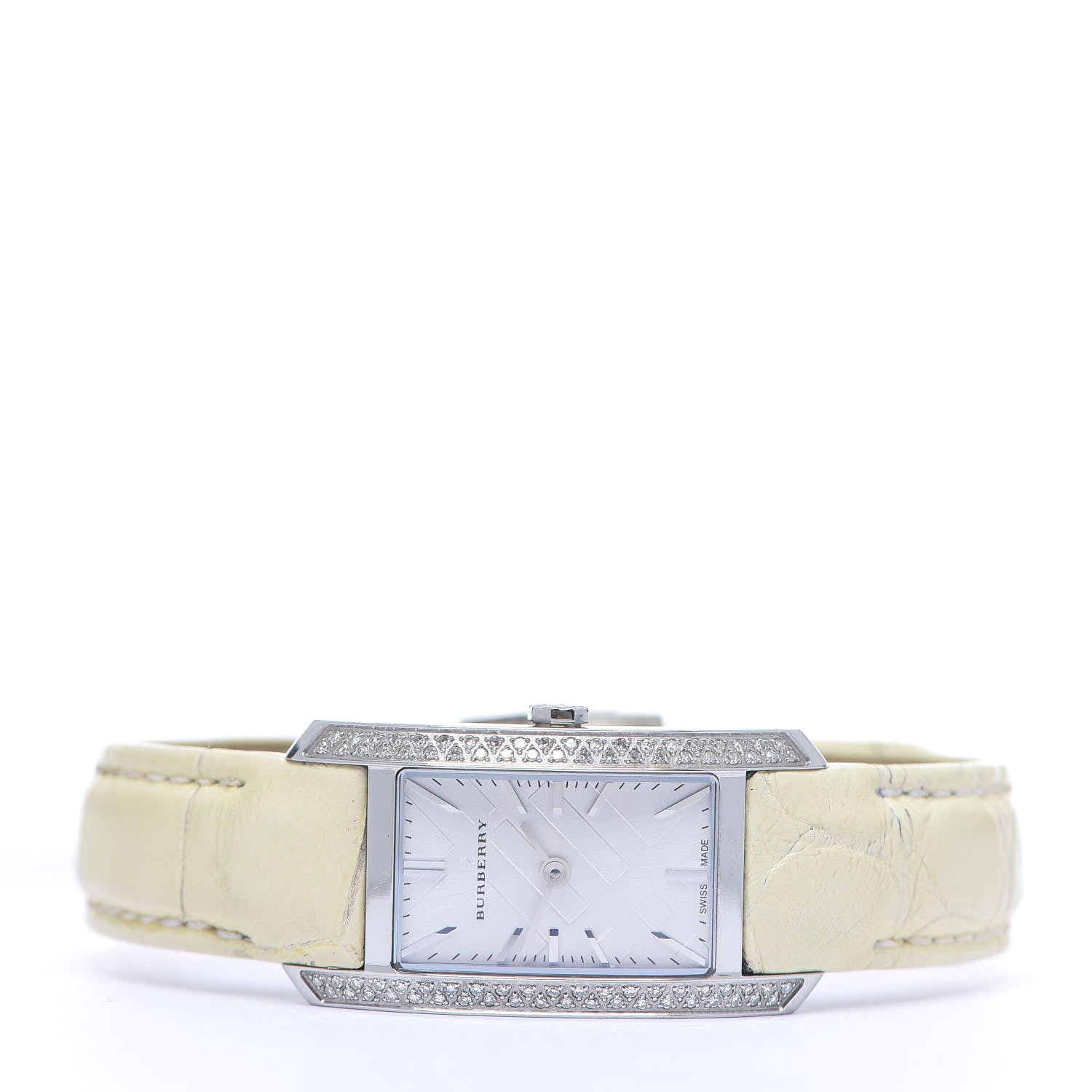 Burberry Stainless Steel Alligator Diamond Bezel 20mm Quartz Watch BU9506 2 of 9