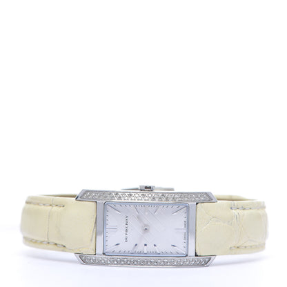 Burberry Stainless Steel Alligator Diamond Bezel 20mm Quartz Watch BU9506 2 of 9