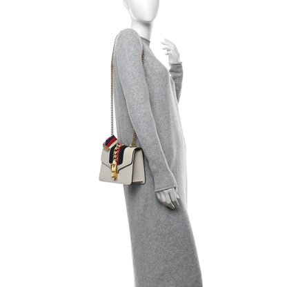 Gucci Calfskin Mini Sylvie Chain Shoulder Bag White 2 of 11