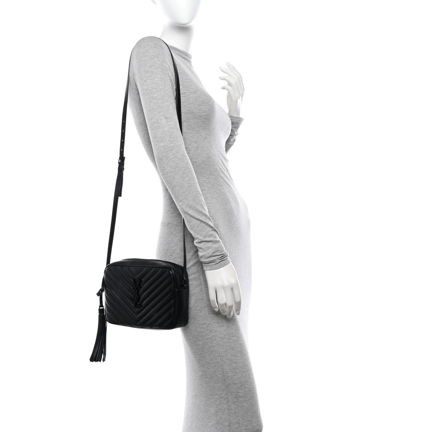 Calfskin Matelasse Monogram Monochrome Lou Camera Bag Black