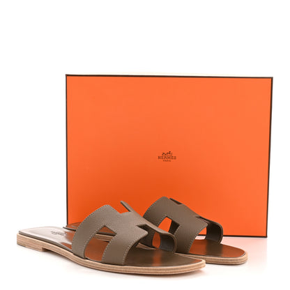 Hermes Epsom Oran Sandals 40.5 Etoupe 10 of 10