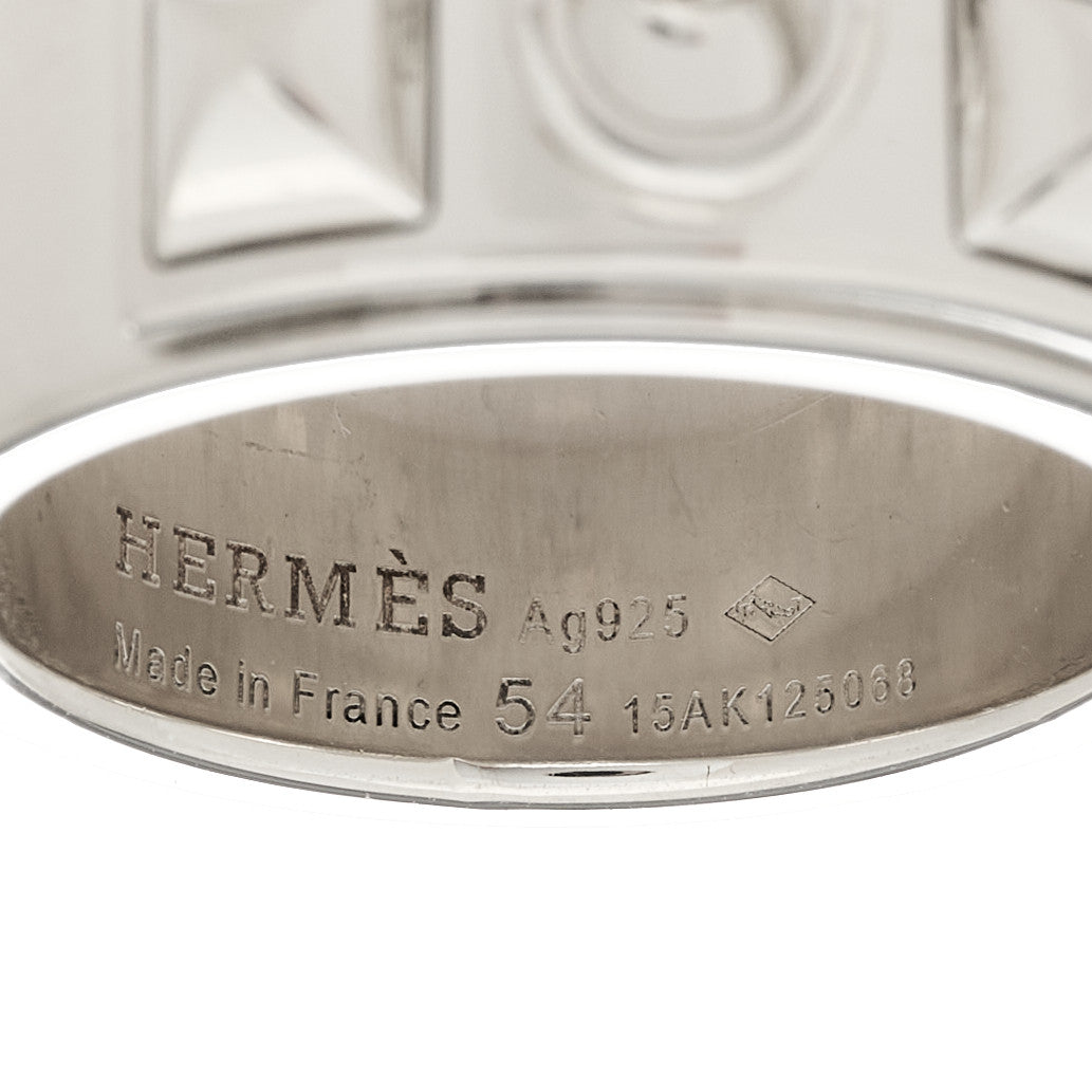 Hermes Sterling Silver Collier De Chien CDC Ring 54 7 4 of 5