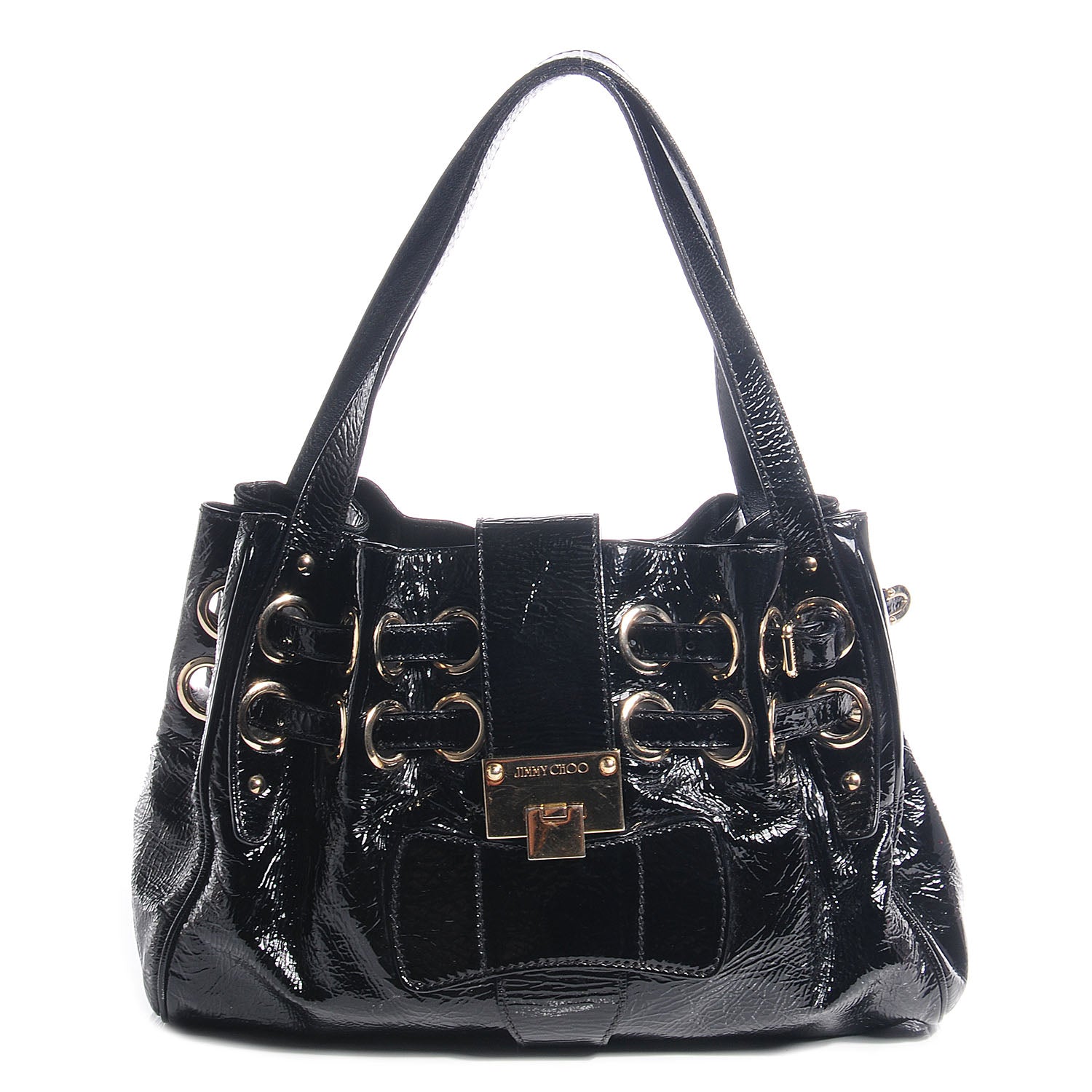 Jimmy Choo Crushed Patent Ramona Black 1 of 8