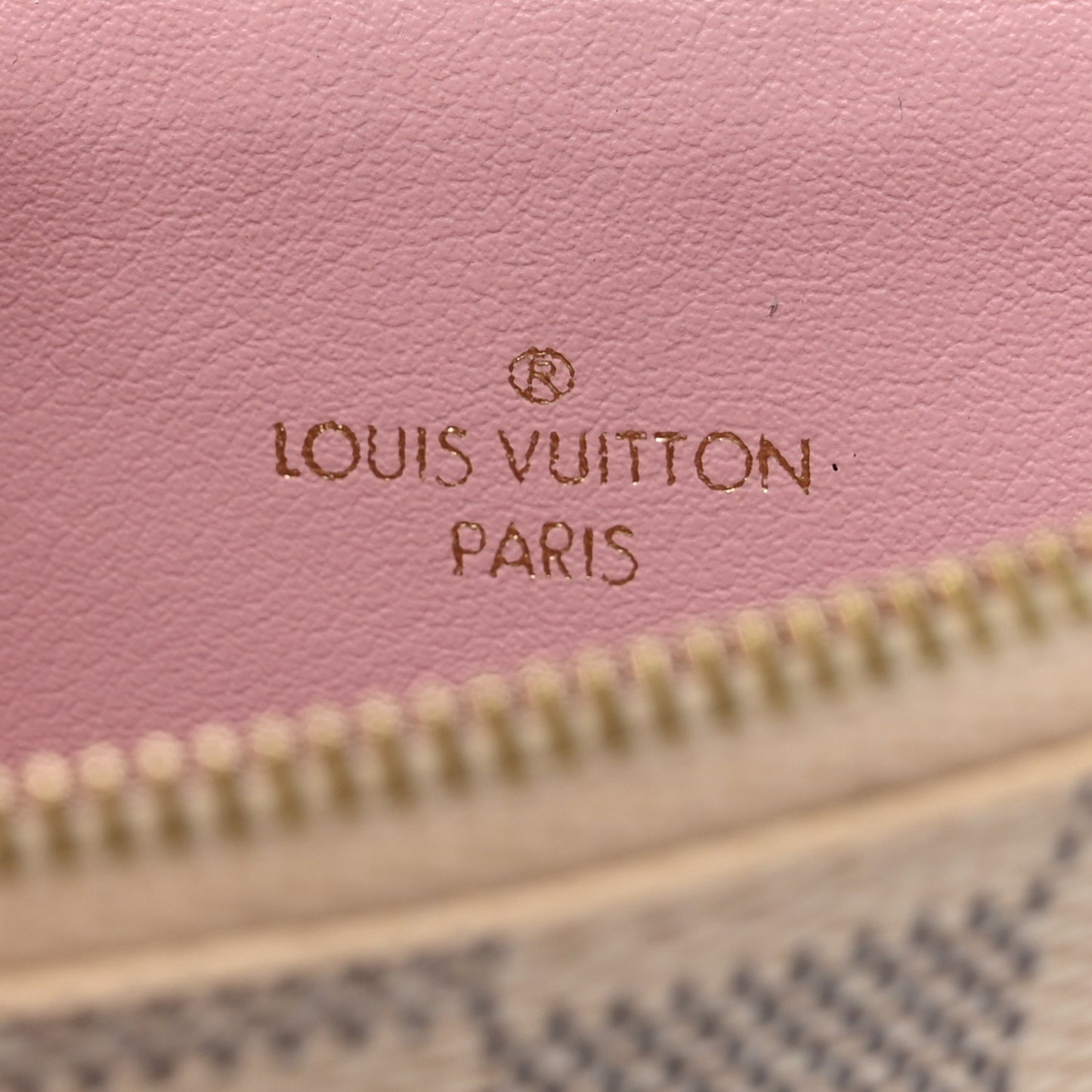 Damier Azur Pochette Felicie Chain Wallet Rose Ballerine