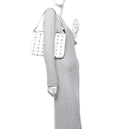 MCM Visetos Liz Shopper Tote Pouch White 2 of 10