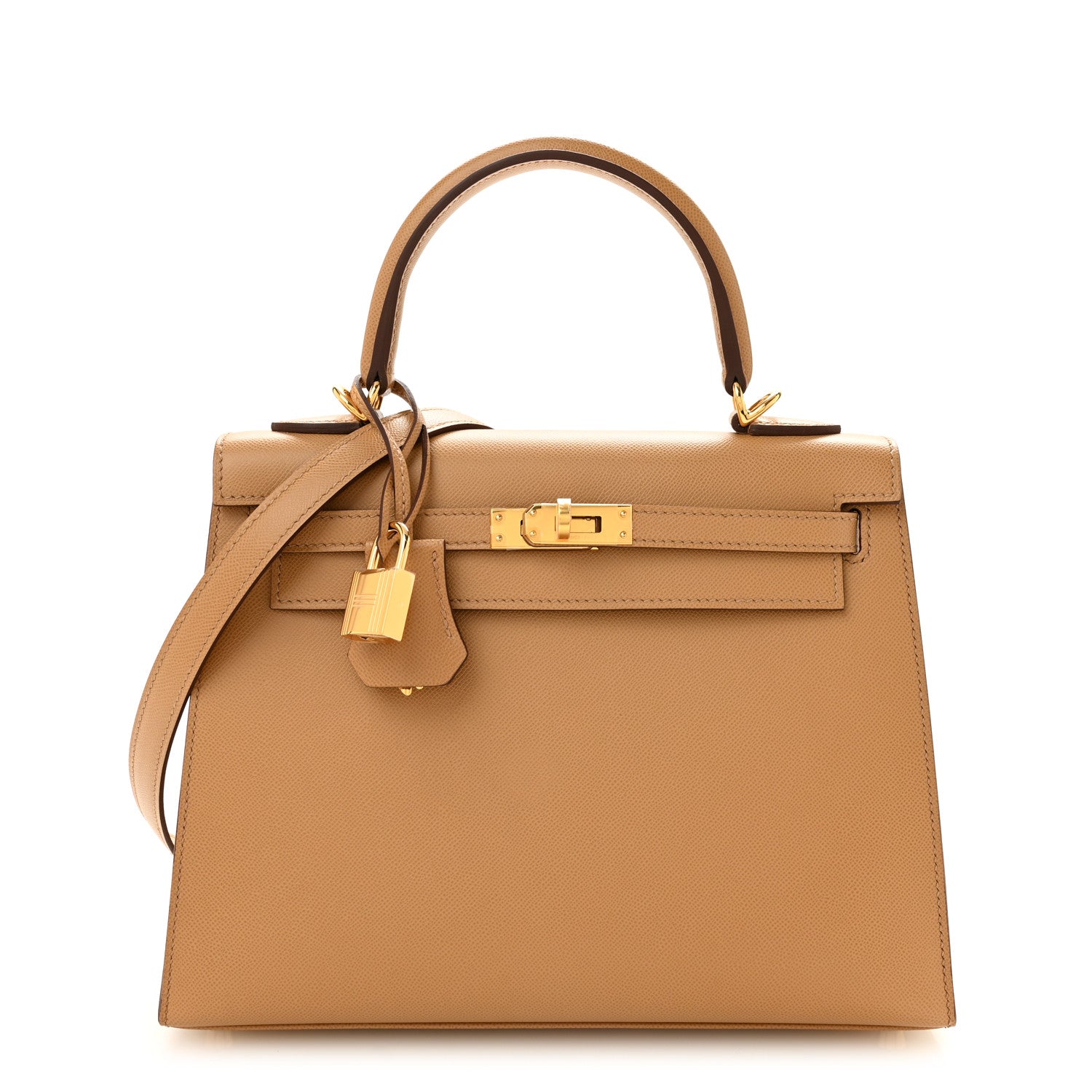 Hermes Madame Calfskin Verso Kelly Sellier 25 Biscuit White 1 of 10