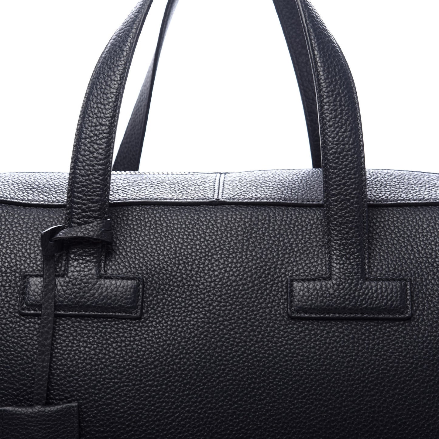 Grained Calfskin Medium T Line Briefcase Black