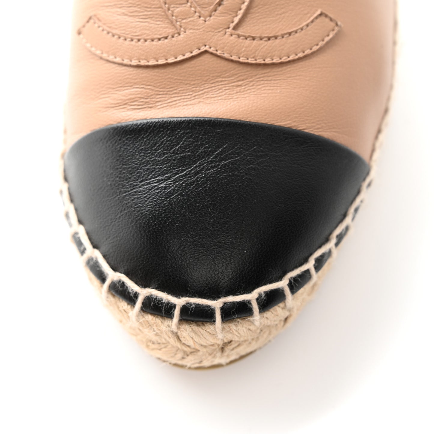 Lambskin CC Espadrilles 38 Beige Black