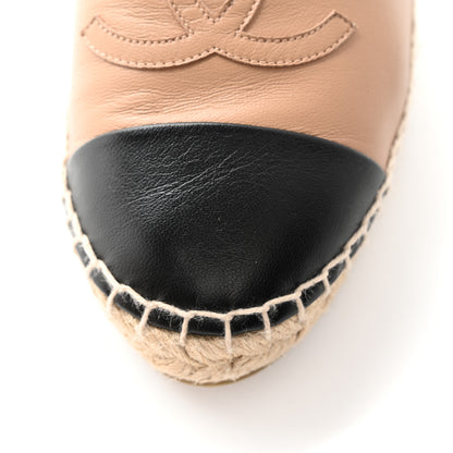 Chanel Lambskin CC Espadrilles 38 Beige Black 12 of 14