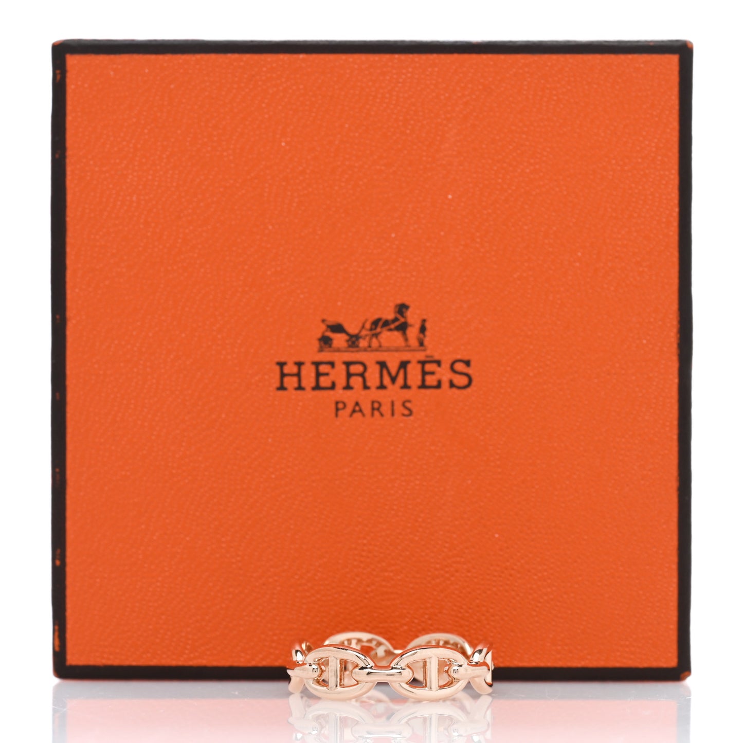 18K Rose Gold PM Chaine d'Ancre Enchainee Ring 55 7.25