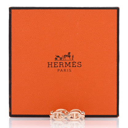 Hermes 18K Rose Gold PM Chaine d'Ancre Enchainee Ring 55 7.25 5 of 5