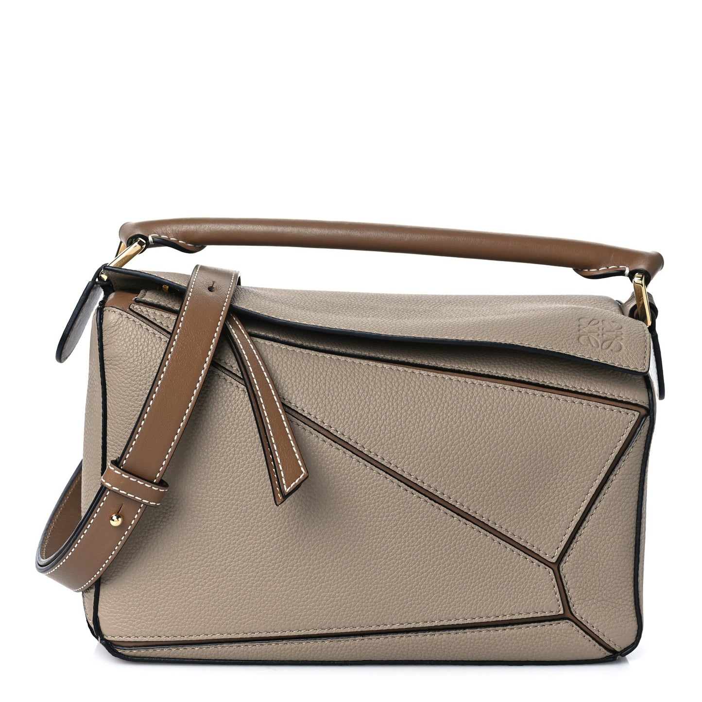 Grained Calfskin Small Puzzle Bag Sand Mink