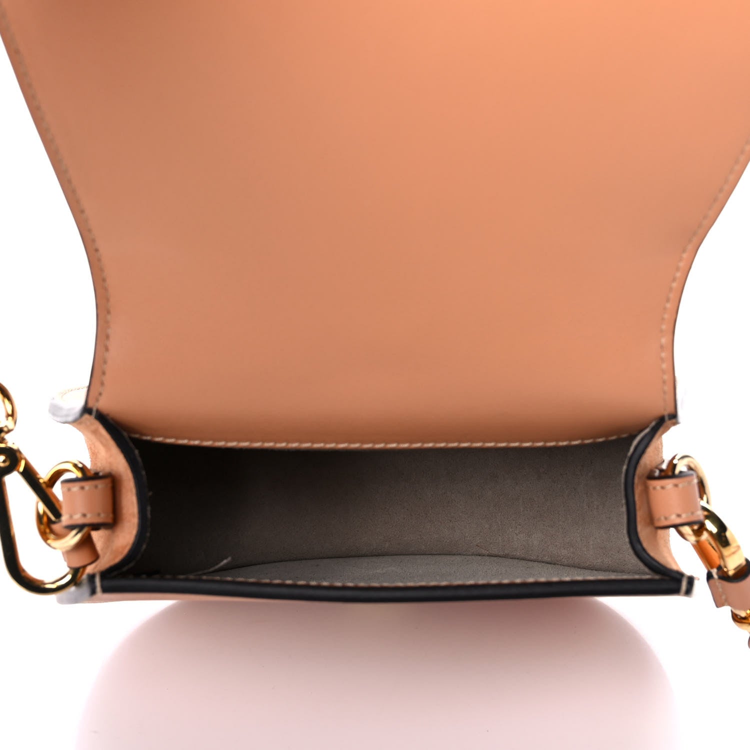 Chloe Calfskin Suede Quilted Small Nile Bracelet Bag Caramel 5 of 11