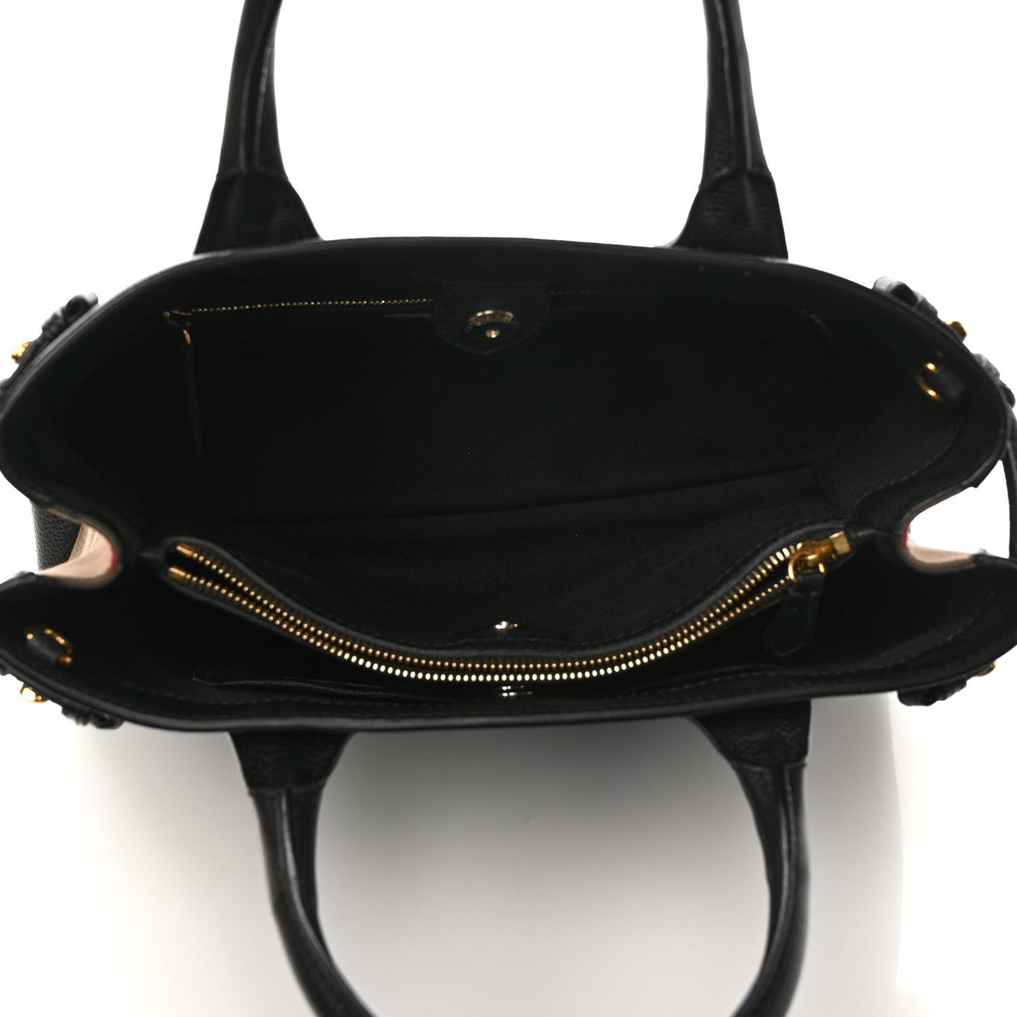 Derby Calfskin House Check Medium Banner Tote Black