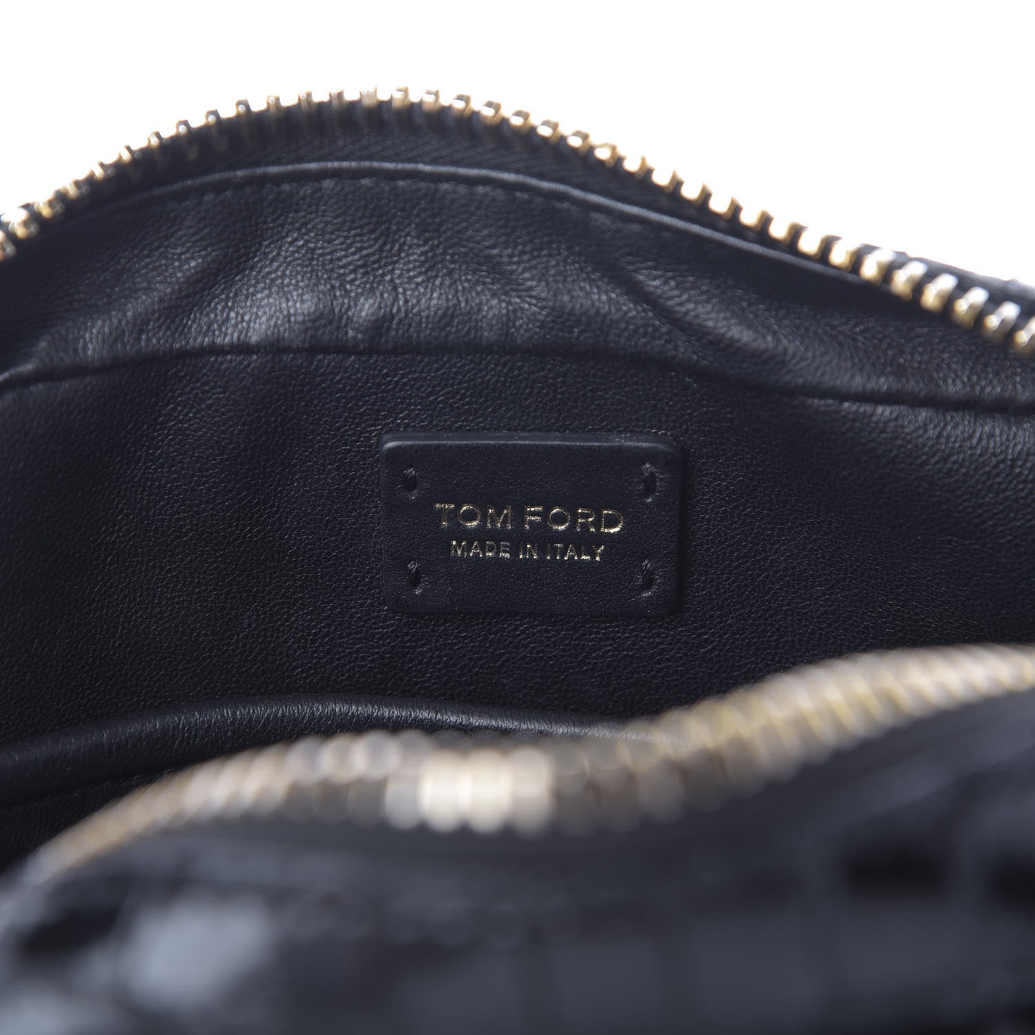 Tom Ford Crocodile Embossed Calfskin T Twist Camera Bag Black 8 of 8