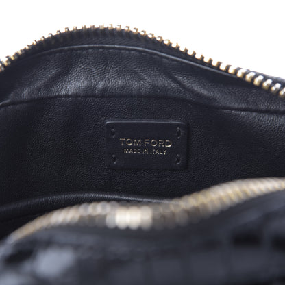Tom Ford Crocodile Embossed Calfskin T Twist Camera Bag Black 8 of 8