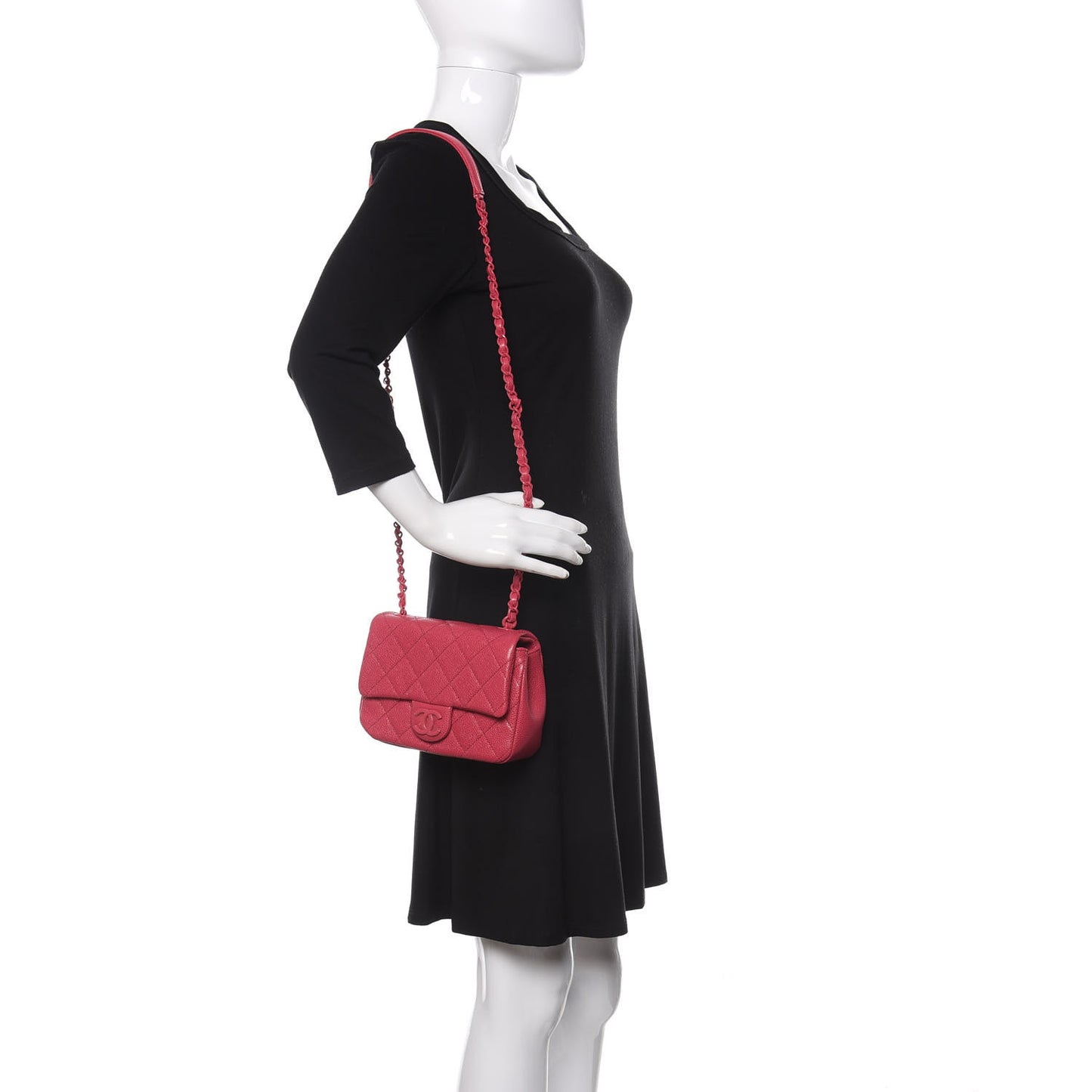 Caviar Quilted Mini Incognito Square Flap Dark Pink