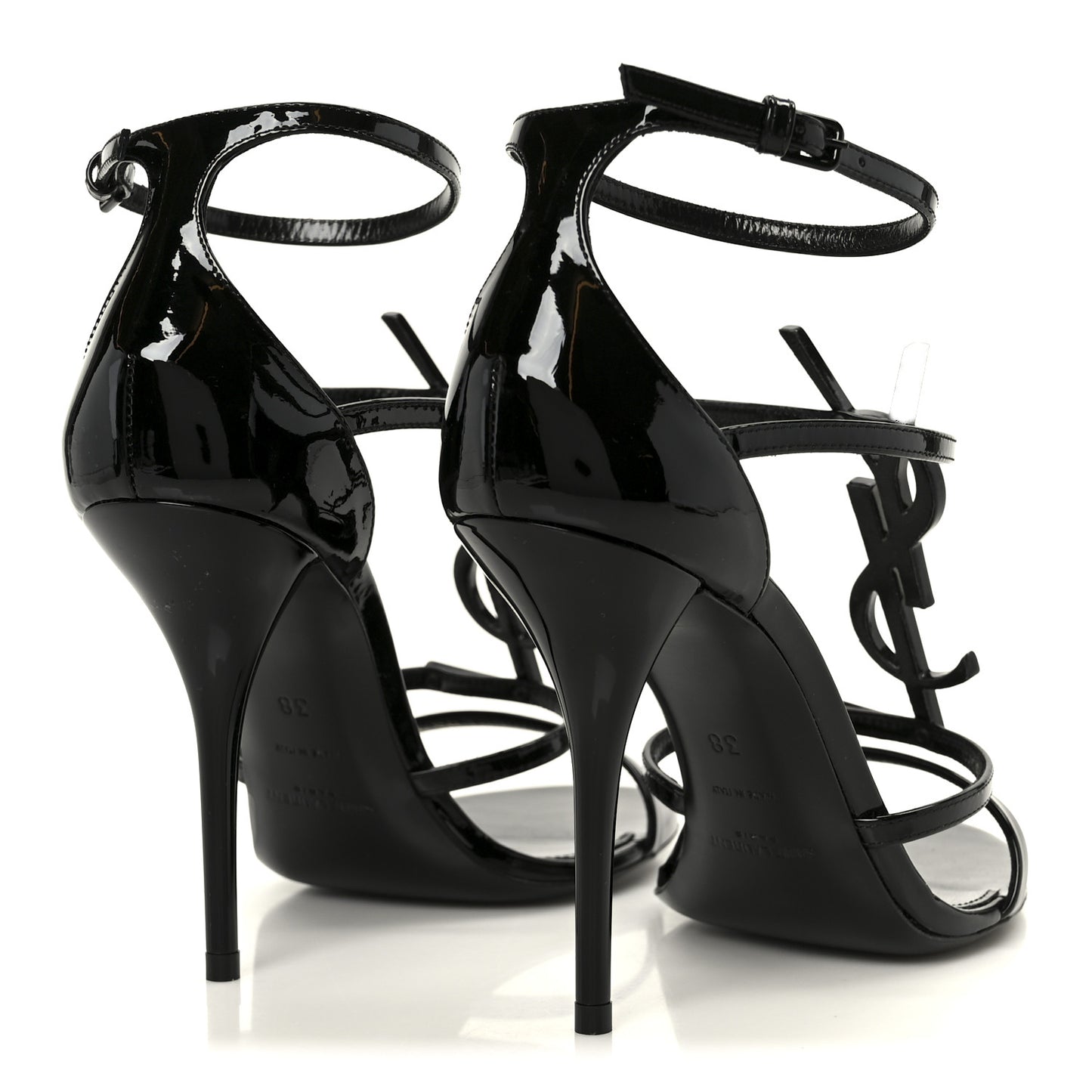 Vernice Chiffon Cassandra 100 Ankle Strap Sandals 38 Black