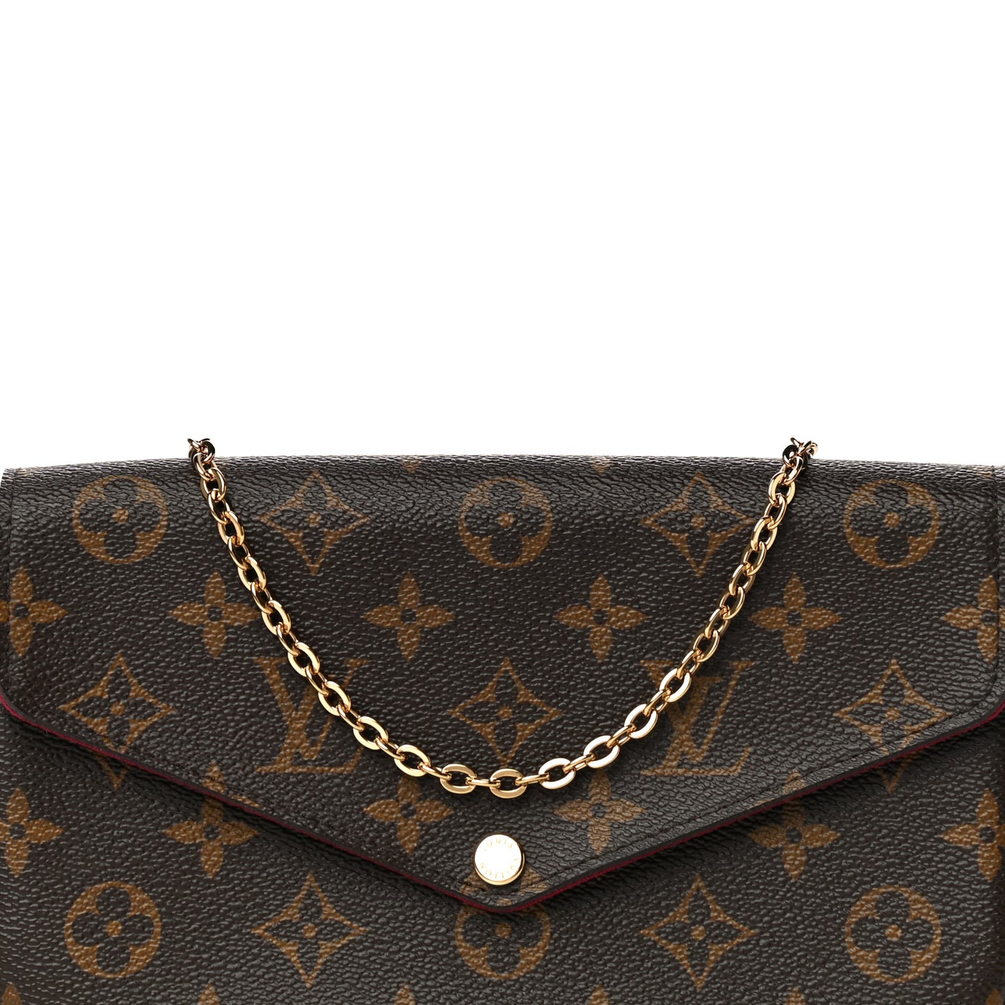 Monogram Pochette Felicie Chain Wallet Fuchsia